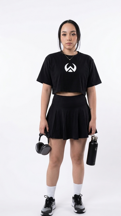 'Crop Top' manga corta color negra