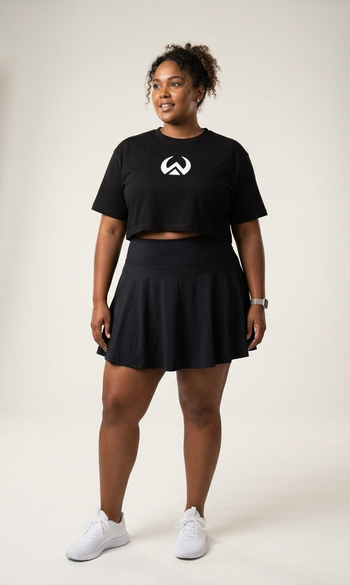 'Crop Top' manga corta color negra