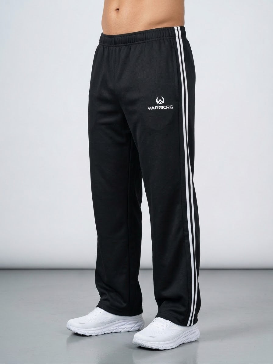 Pantalón Deportivo Classic Track – Negro con Rayas Blancas